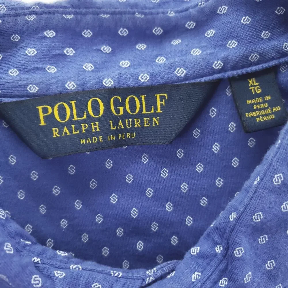 Polo Golf Ralph Lauren Polo Shirt Mens XL Blue 100% Cotton Golf Classic